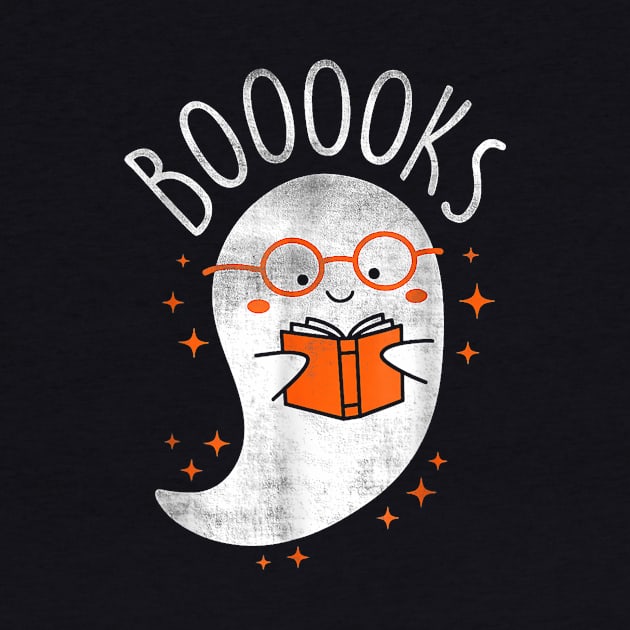 Funny Halloween Cute Ghost Book Reading School Teacher by everetto